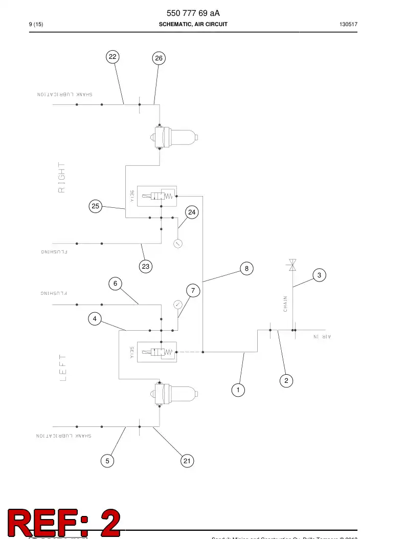 59203651 592 036 51 Hose Assembly, Hydraulic - Sandvik Technical Drawing