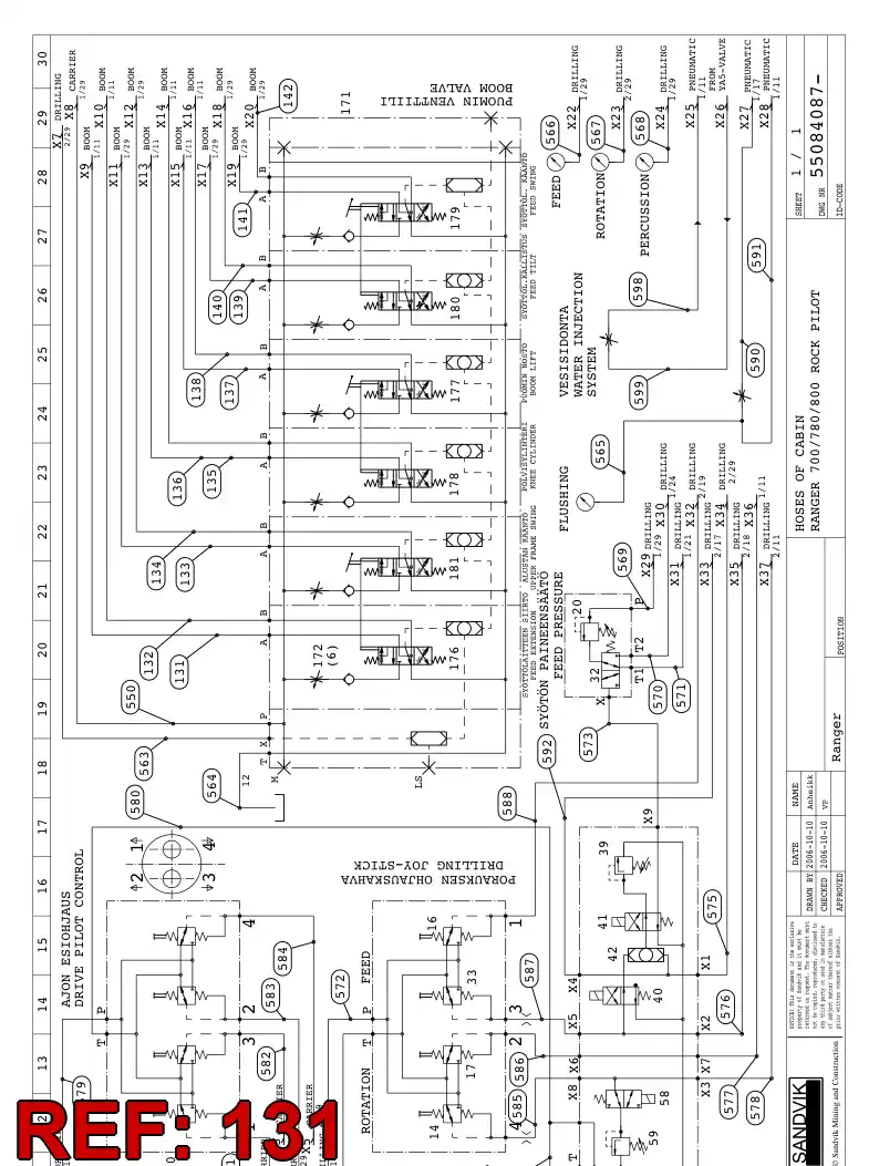 59203672 592 036 72 HOSE ASSY - Sandvik Technical Drawing