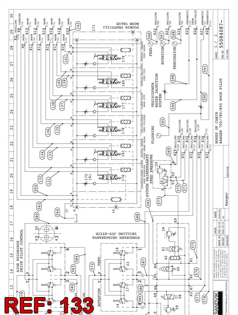 59203674 592 036 74 HOSE ASSY - Sandvik Technical Drawing