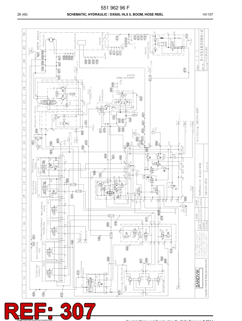 59203691 592 036 91 Hose Assembly, Hydraulic - Sandvik Technical Drawing