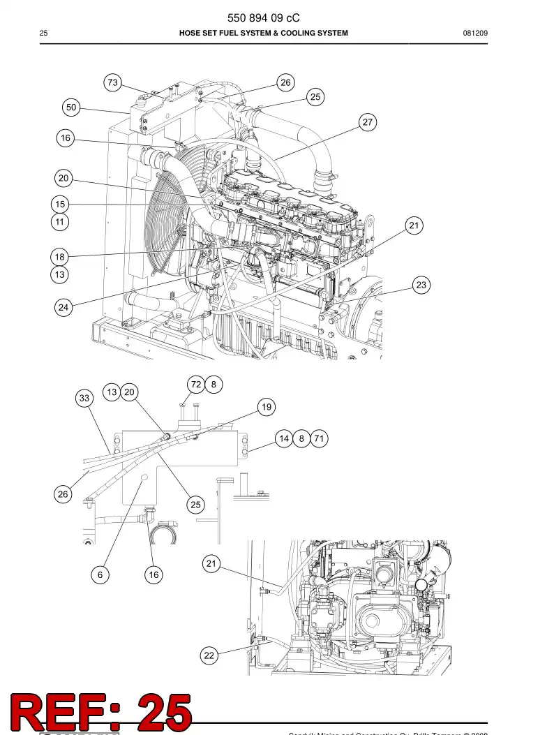 59203745 592 037 45 HOSE ASSEMBLY - Sandvik Technical Drawing