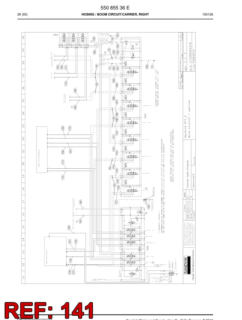 59203747 592 037 47 Hose Assembly, Hydraulic - Sandvik Technical Drawing
