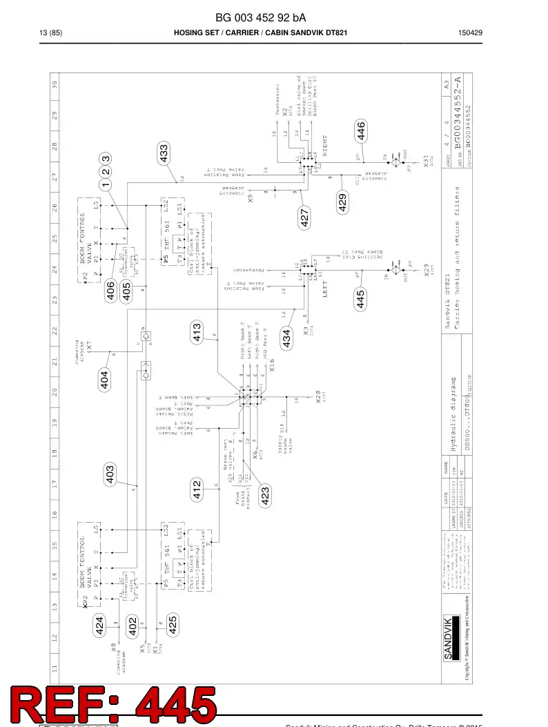 59203755 592 037 55 Hose Assembly, Hydraulic - Sandvik Technical Drawing