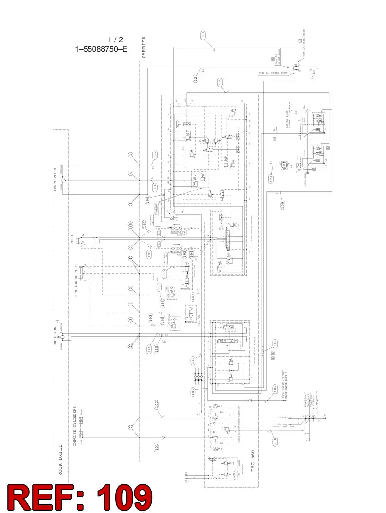 59203768 592 037 68 HYDRAULIC HOSE ASSEMBLY - Sandvik Technical Drawing