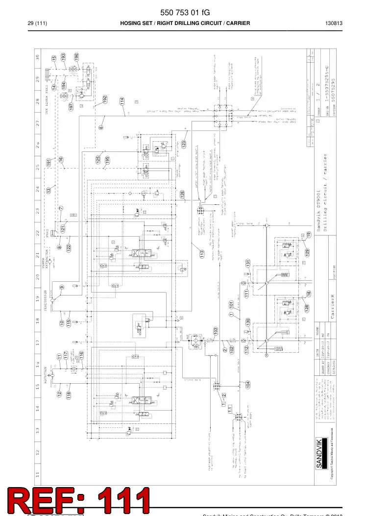59203921 592 039 21 Hose Assembly, Hydraulic - Sandvik Technical Drawing