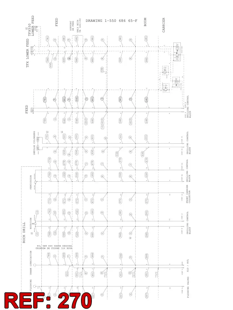 59203952 592 039 52 HYDRAULIC HOSE ASSEMBLY - Sandvik Technical Drawing