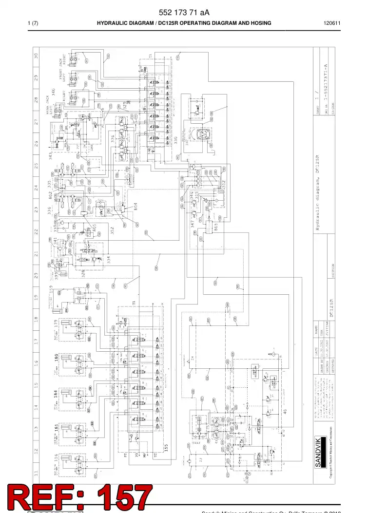 59203959a 592 039 59a Hydraulic hose assembly - Sandvik Technical Drawing