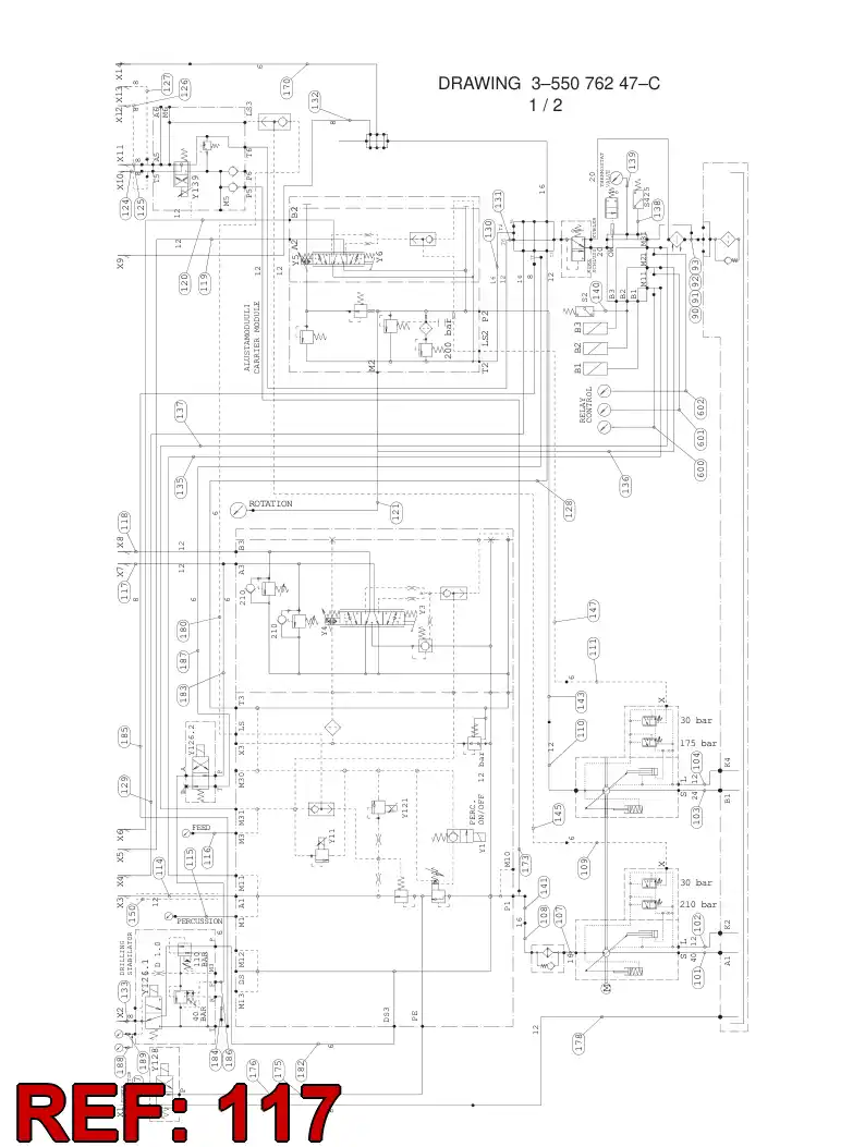 59203964 592 039 64 HYDRAULIC HOSE ASSEMBLY - Sandvik Technical Drawing