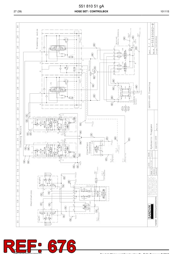 59203983 592 039 83 Hose Assembly, Hydraulic - Sandvik Technical Drawing