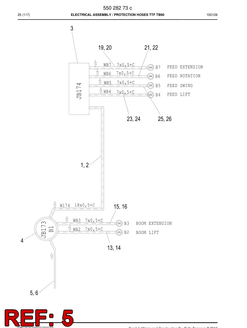59203999 592 039 99 PROTECTIVE HOSE - Sandvik Technical Drawing