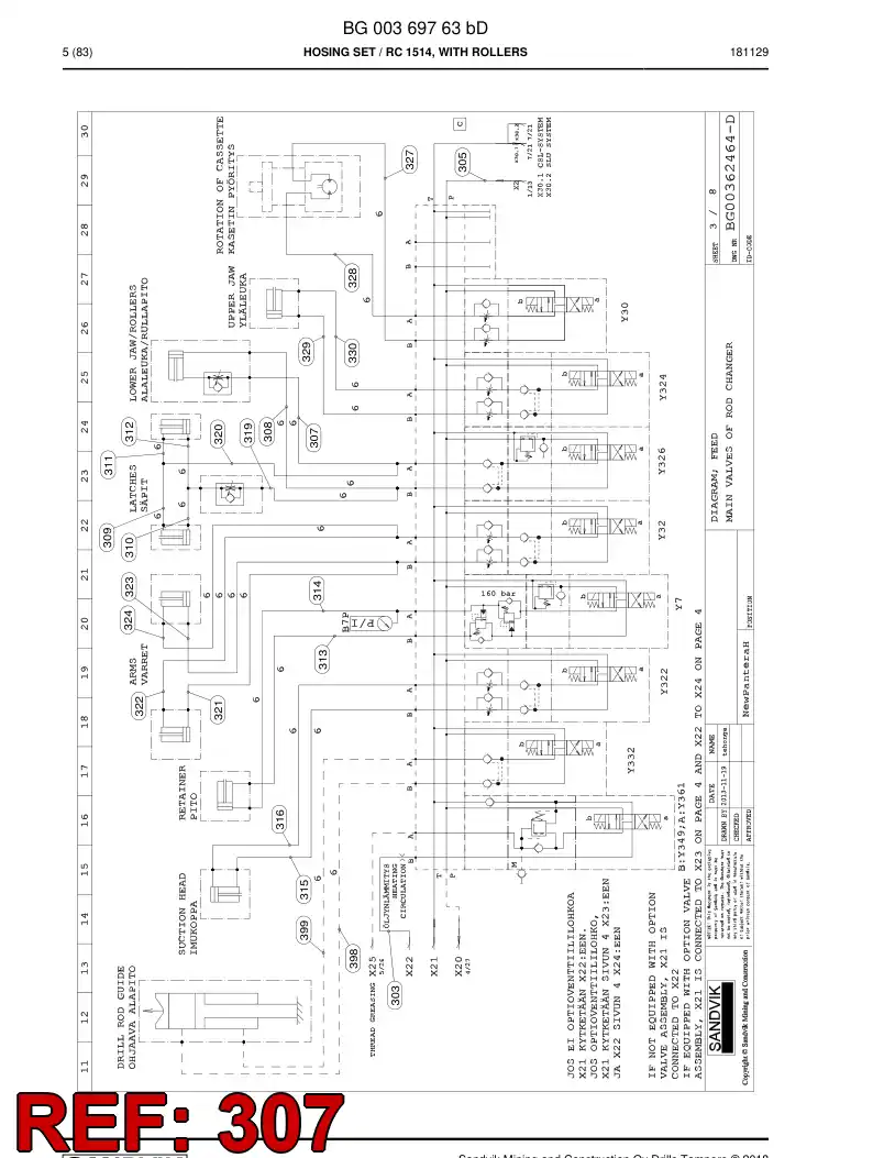 59204013 592 040 13 Hose Assembly, Hydraulic - Sandvik Technical Drawing