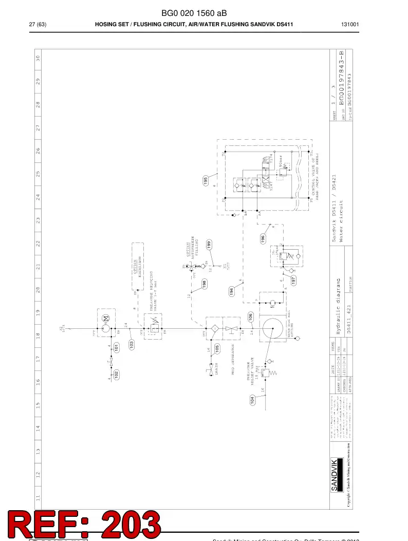 59204015 592 040 15 Hose Assembly, Hydraulic - Sandvik Technical Drawing