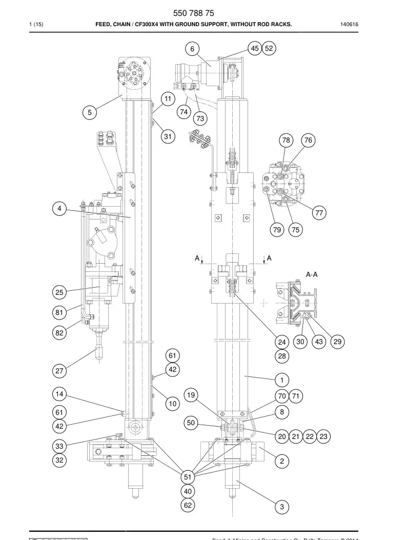 59204017 592 040 17 HOSE ASSY - Sandvik Technical Drawing