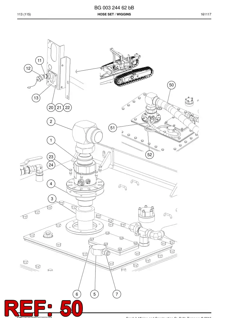 59204059 592 040 59 HOSE ASSY - Sandvik Technical Drawing