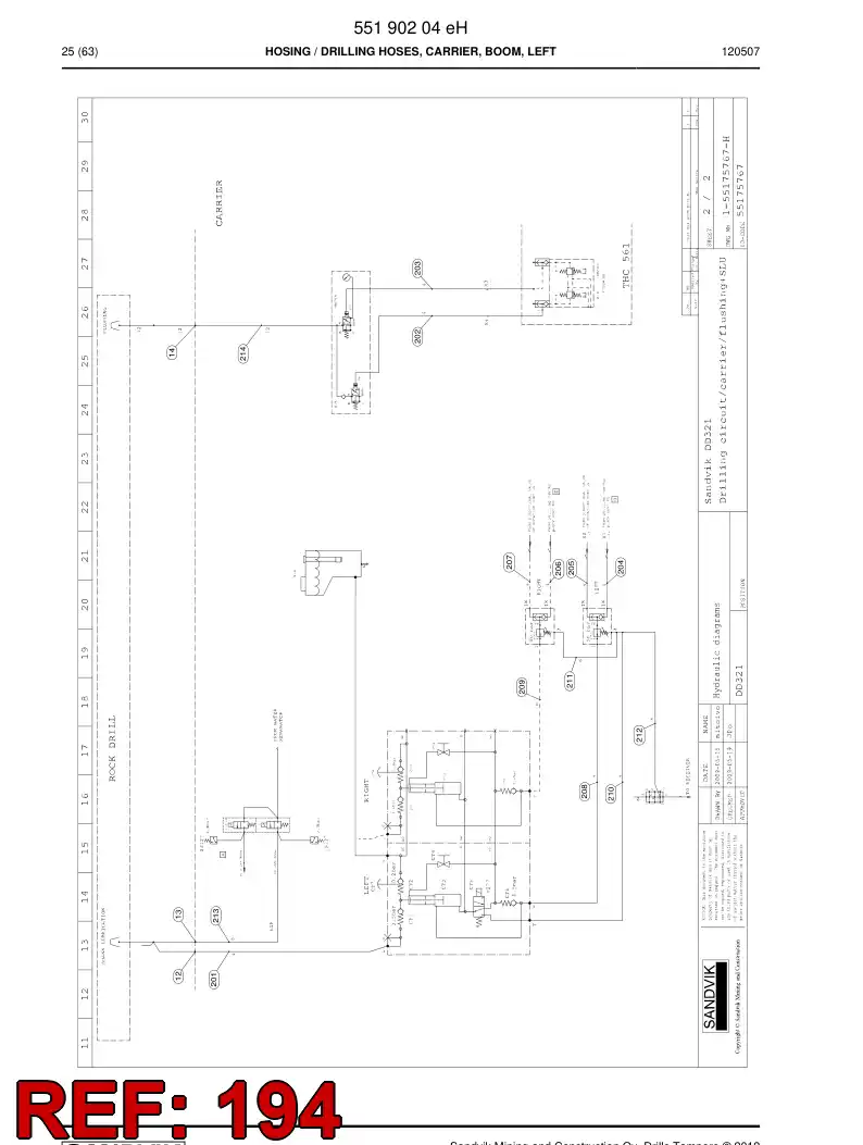 59204069 592 040 69 Hose Assembly, Hydraulic - Sandvik Technical Drawing