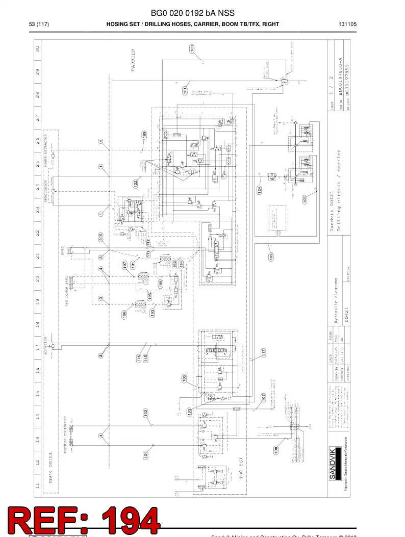 59204073 592 040 73 Hose Assembly, Hydraulic - Sandvik Technical Drawing