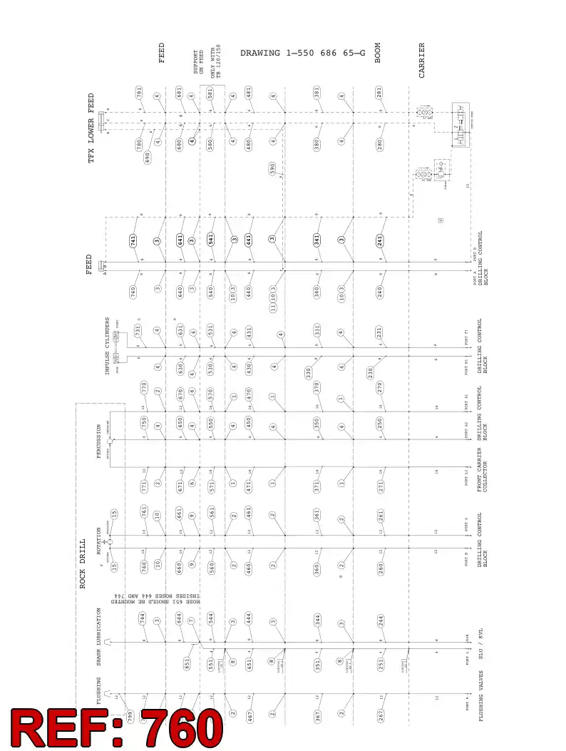59204108 592 041 08 HYDRAULIC HOSE ASSEMBLY - Sandvik Technical Drawing