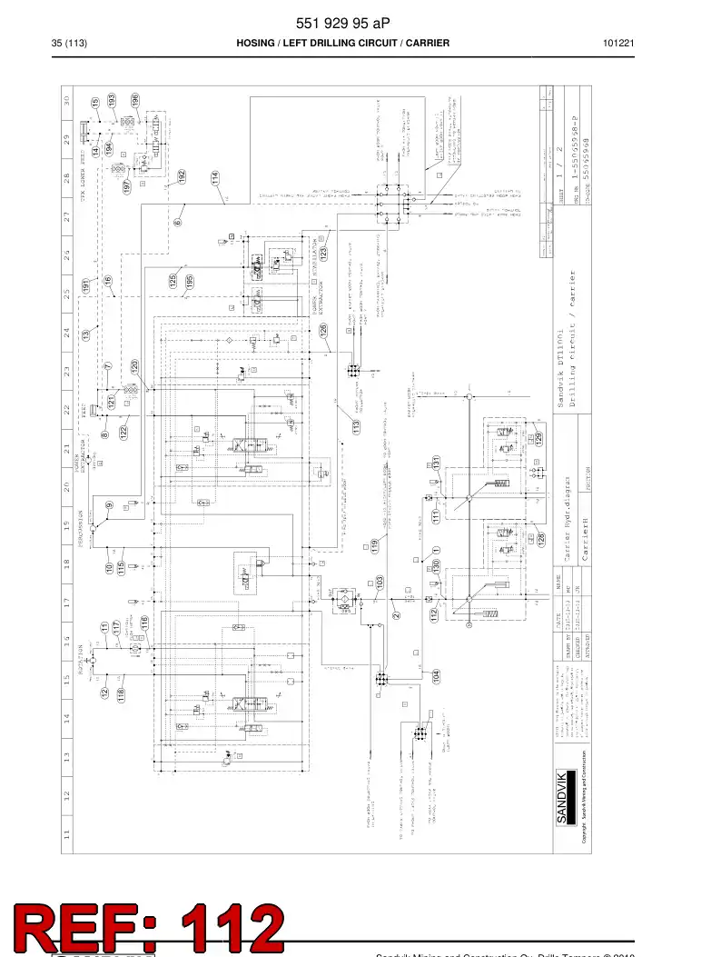 59204189 592 041 89 Hydraulic hose assembly - Sandvik Technical Drawing
