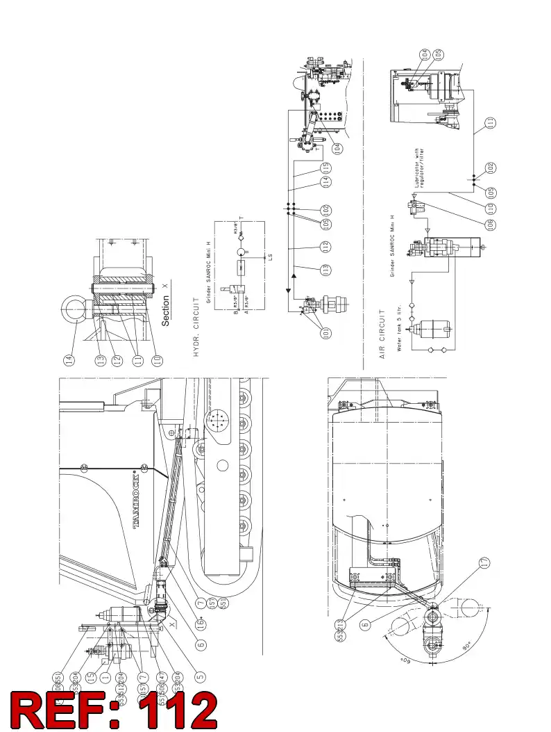 59204196 592 041 96 HYDRAULIC HOSE ASSEMBLY - Sandvik Technical Drawing