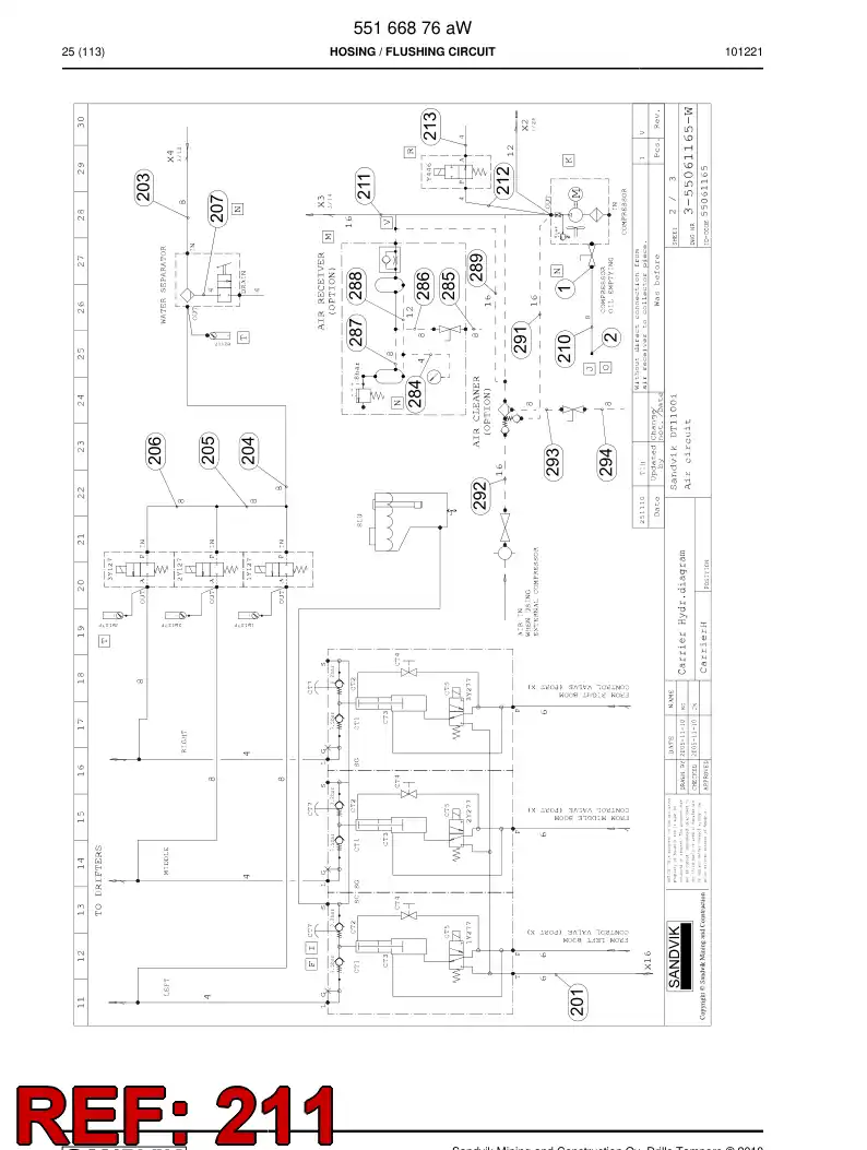 59204197 592 041 97 Hydraulic hose assembly - Sandvik Technical Drawing