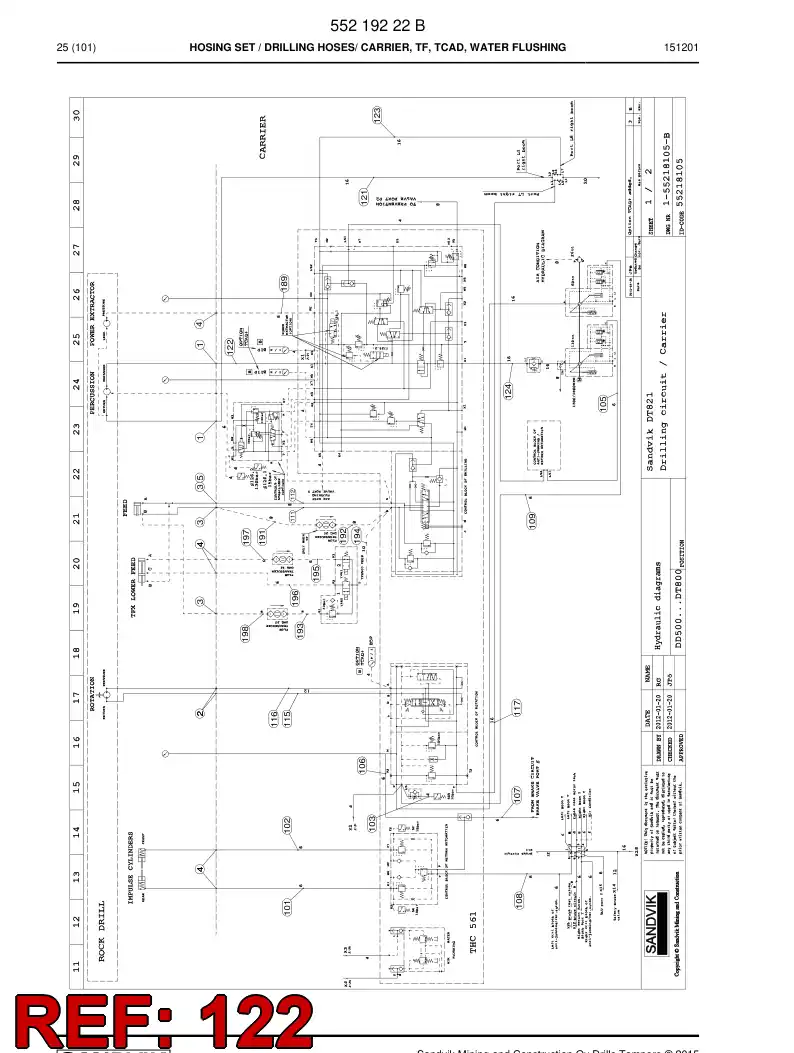 59204221 592 042 21 Hose Assembly, Hydraulic - Sandvik Technical Drawing
