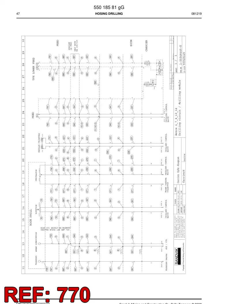 59204229 592 042 29 HYDRAULIC HOSE ASSEMBLY - Sandvik Technical Drawing