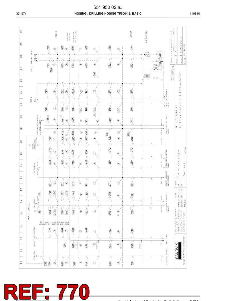 59204239 592 042 39 Hydraulic hose assembly - Sandvik Technical Drawing