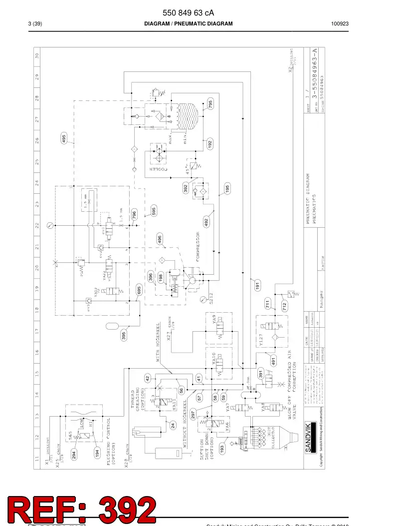 592 042 49 Hose Assembly, Hydraulic - drawing
