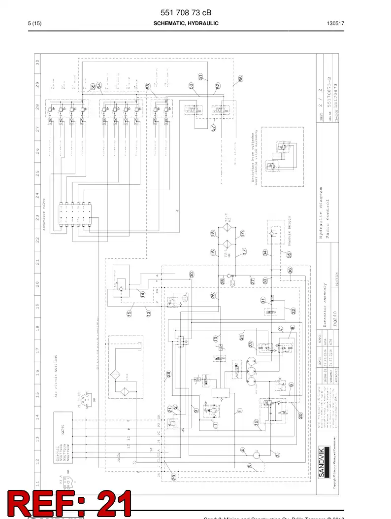 59204265a 592 042 65a Hose Assembly, Hydraulic - Sandvik Technical Drawing