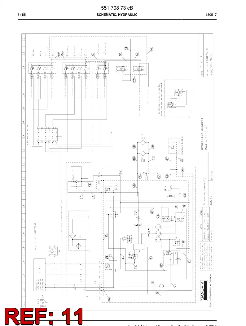 59204267 592 042 67 Hose Assembly, Hydraulic - Sandvik Technical Drawing