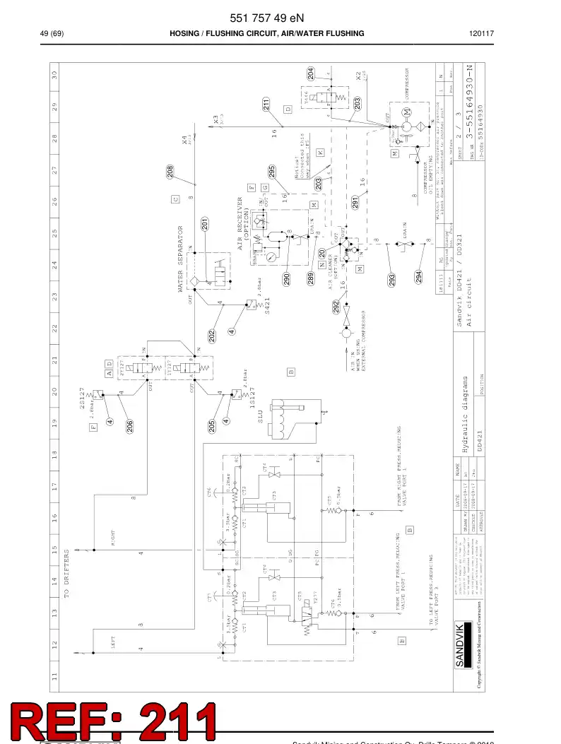59204329 592 043 29 Hose Assembly, Hydraulic - Sandvik Technical Drawing