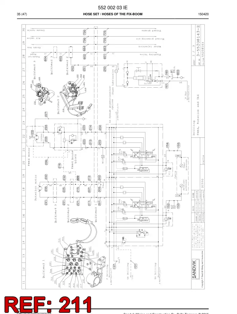 592 043 99b Hydraulic hose assembly - drawing