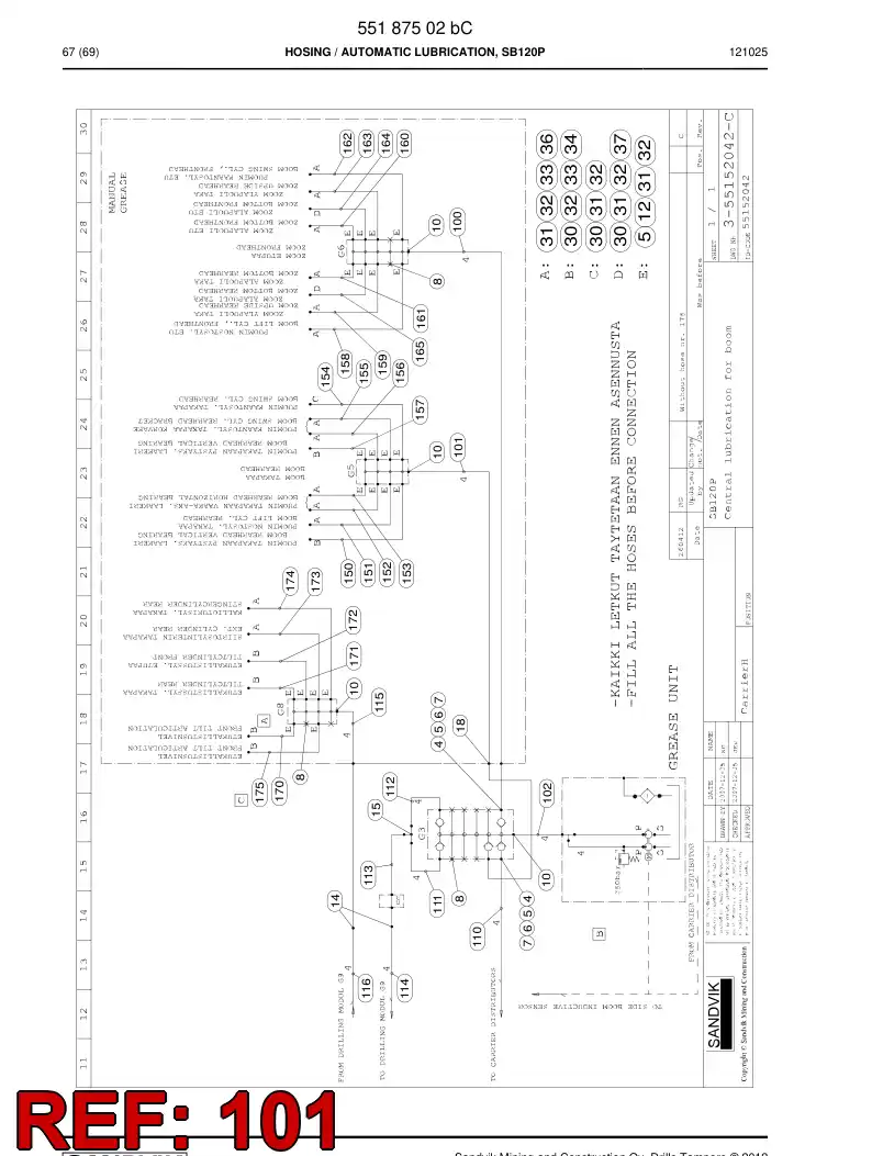 59204451 592 044 51 HOSE ASSEMBLY - Sandvik Technical Drawing