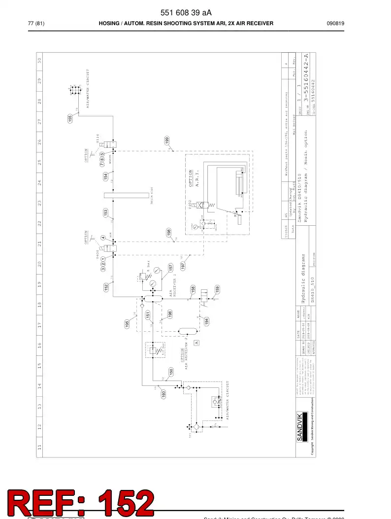 59204497 592 044 97 Hydraulic hose assembly - Sandvik Technical Drawing