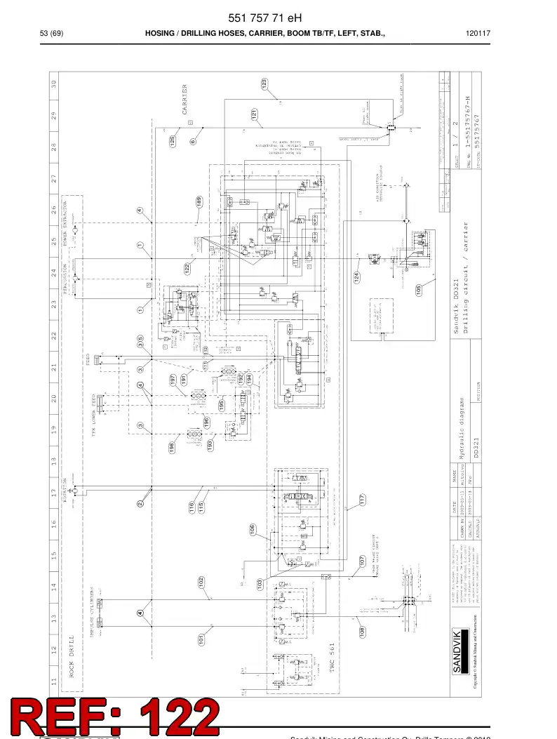 59204563 592 045 63 Hose Assembly, Hydraulic - Sandvik Technical Drawing