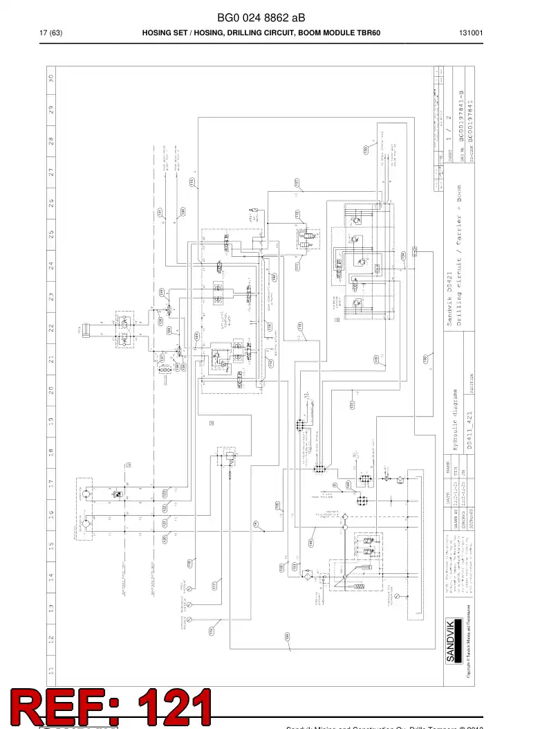 59204583 592 045 83 Hose Assembly, Hydraulic - Sandvik Technical Drawing