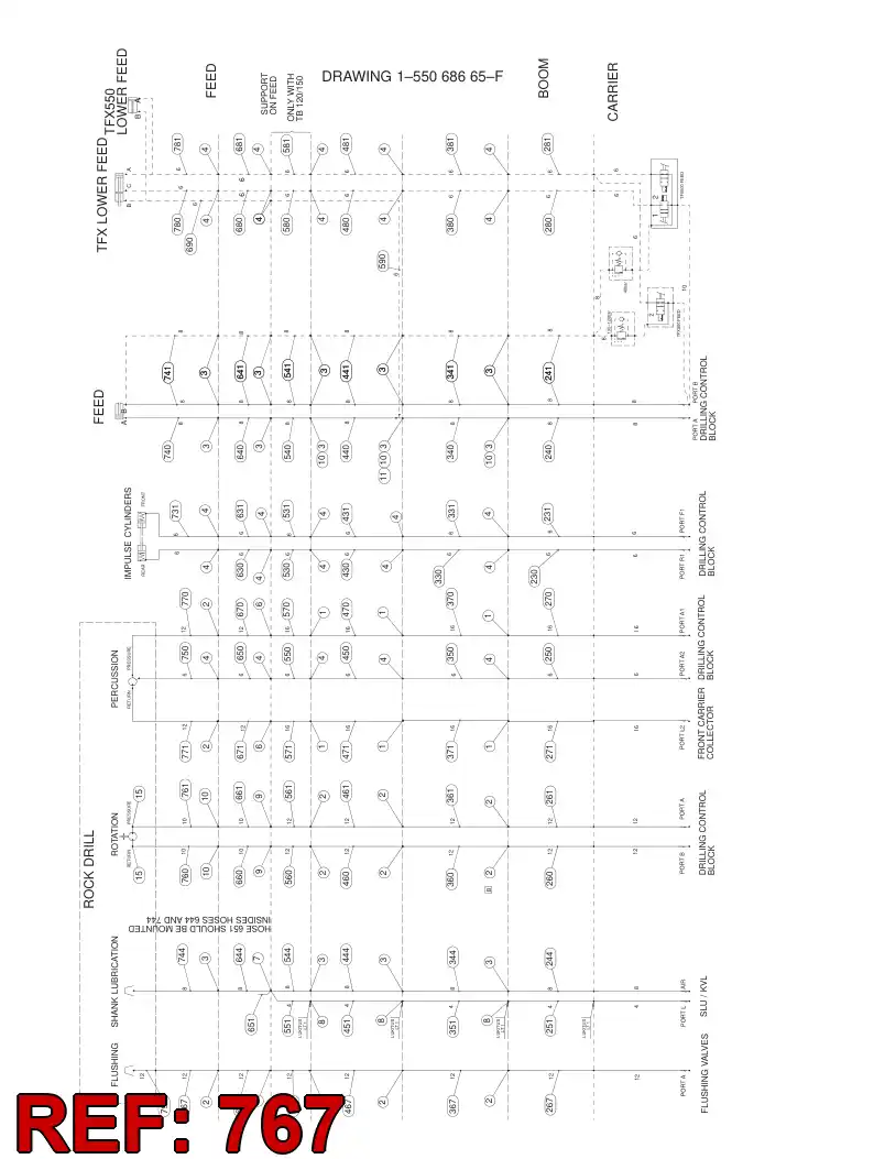 59204602 592 046 02 HYDRAULIC HOSE ASSEMBLY - Sandvik Technical Drawing