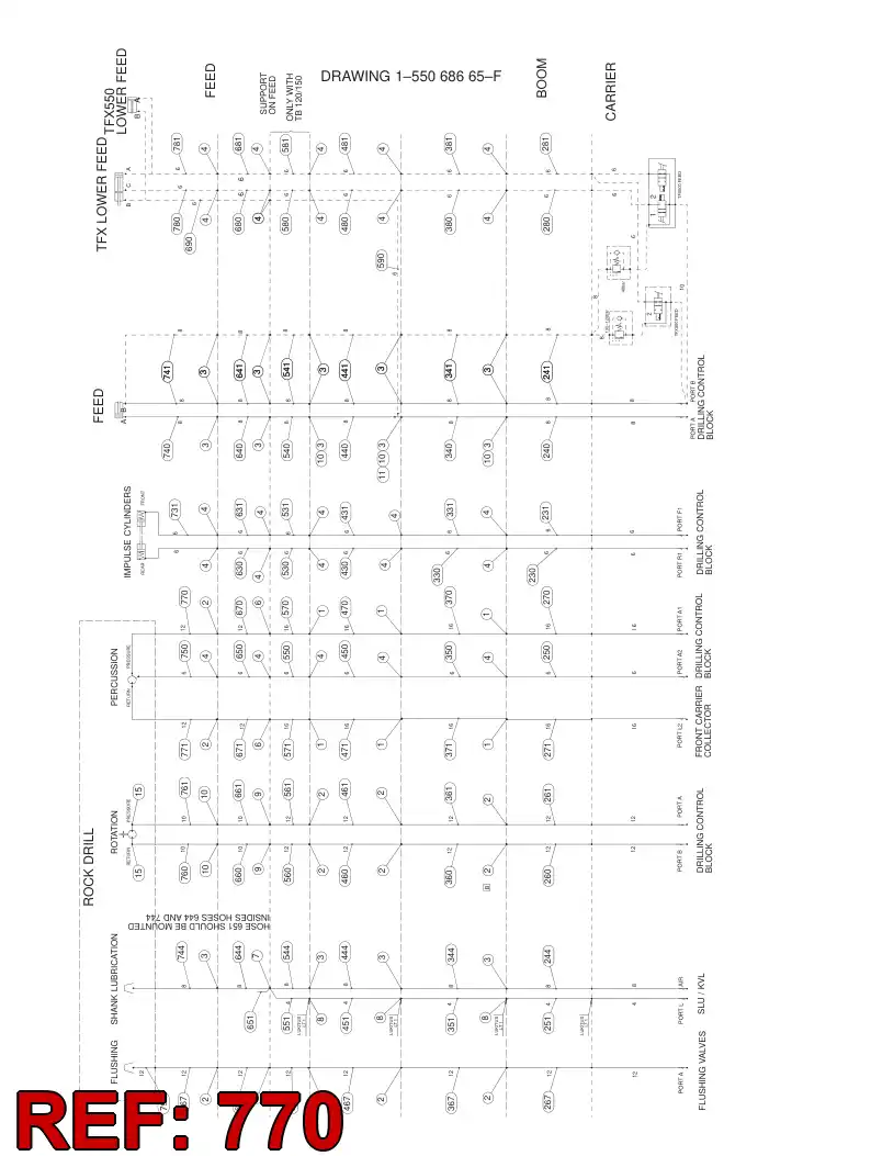 59204604 592 046 04 HYDRAULIC HOSE ASSEMBLY - Sandvik Technical Drawing