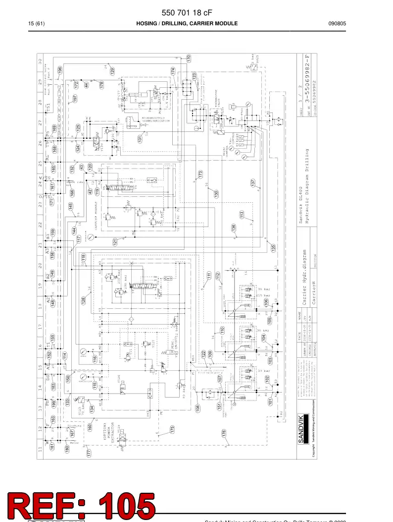59204677a 592 046 77a HYDRAULIC HOSE ASSEMBLY - Sandvik Technical Drawing
