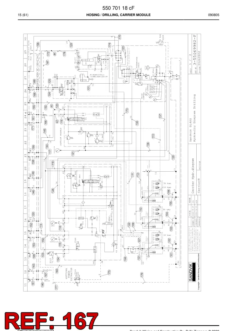59204679 592 046 79 HYDR.HOSE ASSEMBLY - Sandvik Technical Drawing