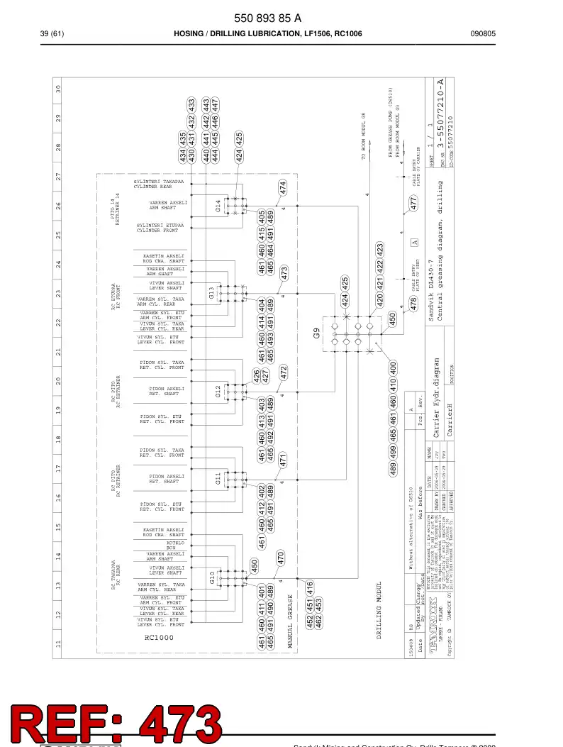 59204689 592 046 89 HOSE ASSEMBLY - Sandvik Technical Drawing