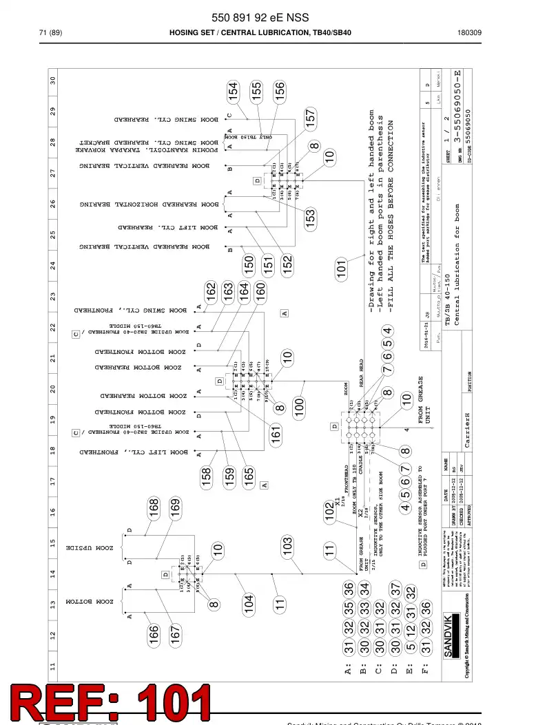 59204713 592 047 13 Hose Assembly - Sandvik Technical Drawing