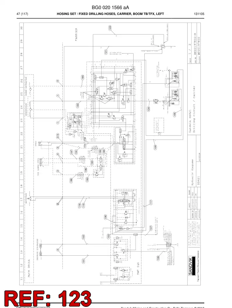 59204739 592 047 39 Hose Assembly, Hydraulic - Sandvik Technical Drawing