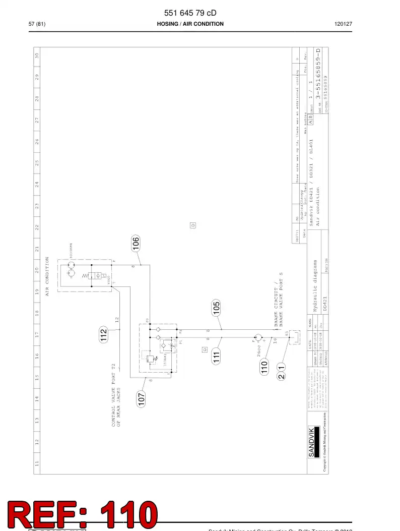 59204755 592 047 55 Hose Assembly, Hydraulic - Sandvik Technical Drawing