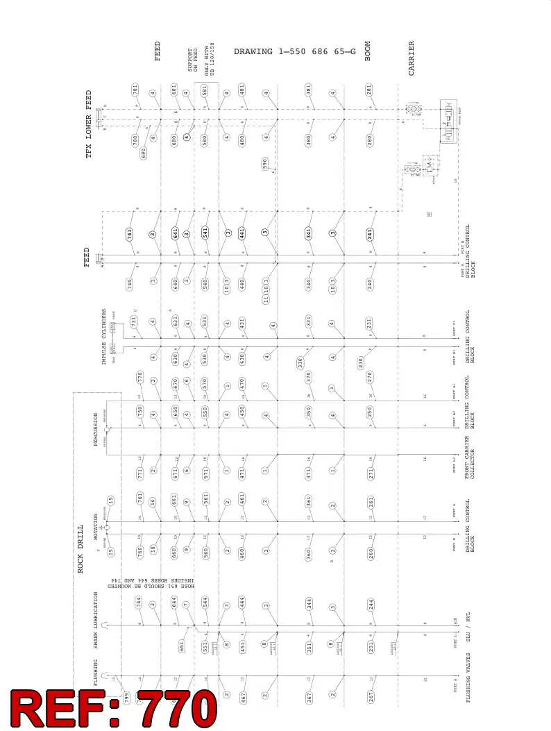 59204802 592 048 02 HYDRAULIC HOSE ASSEMBLY - Sandvik Technical Drawing