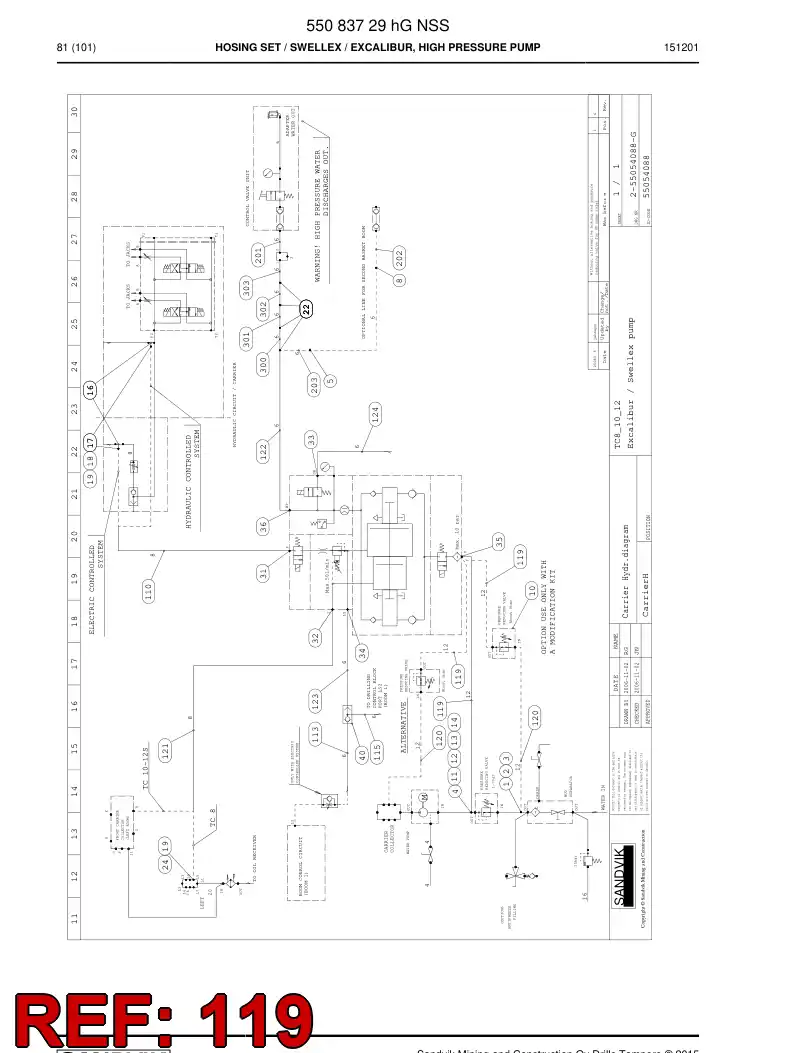 59204899 592 048 99 Hose Assembly, Hydraulic - Sandvik Technical Drawing