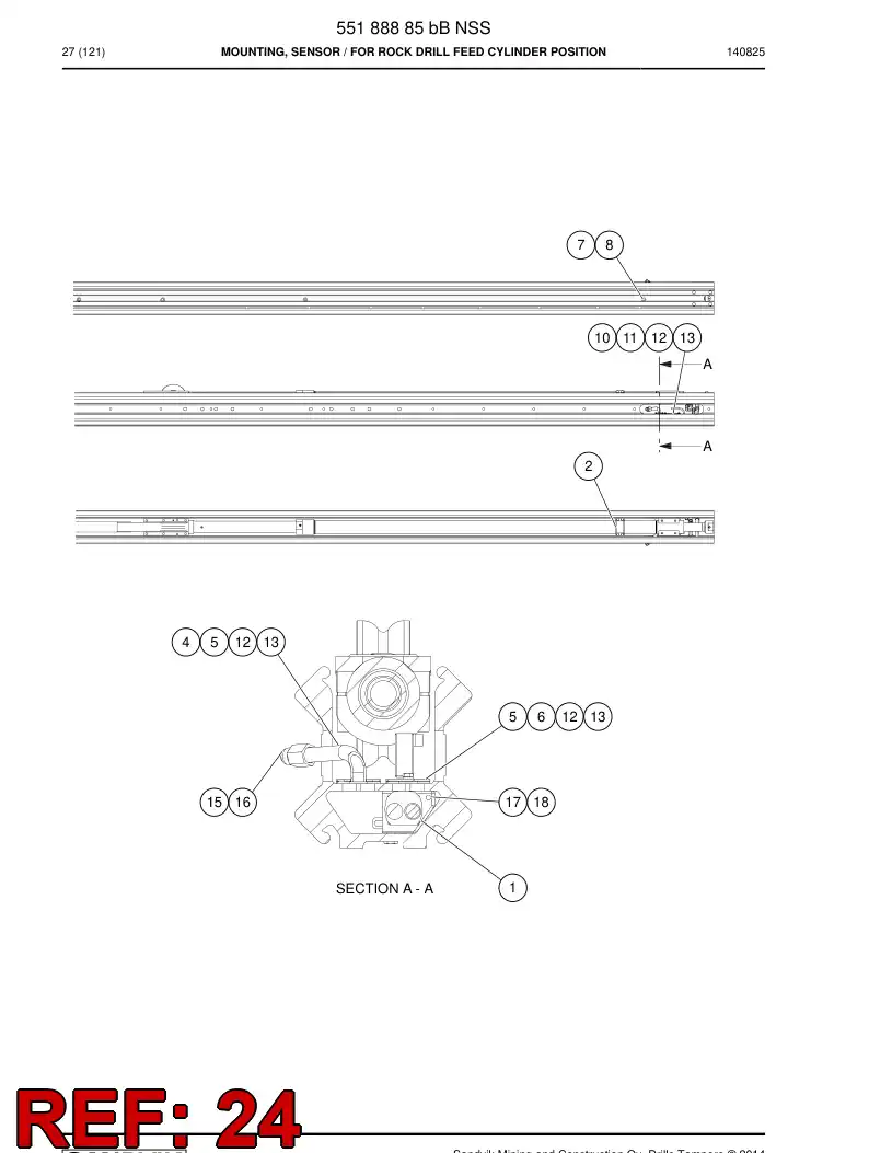 59204903a 592 049 03a CABLE PROTECTION HOSE ASSEMBLY - Sandvik Technical Drawing