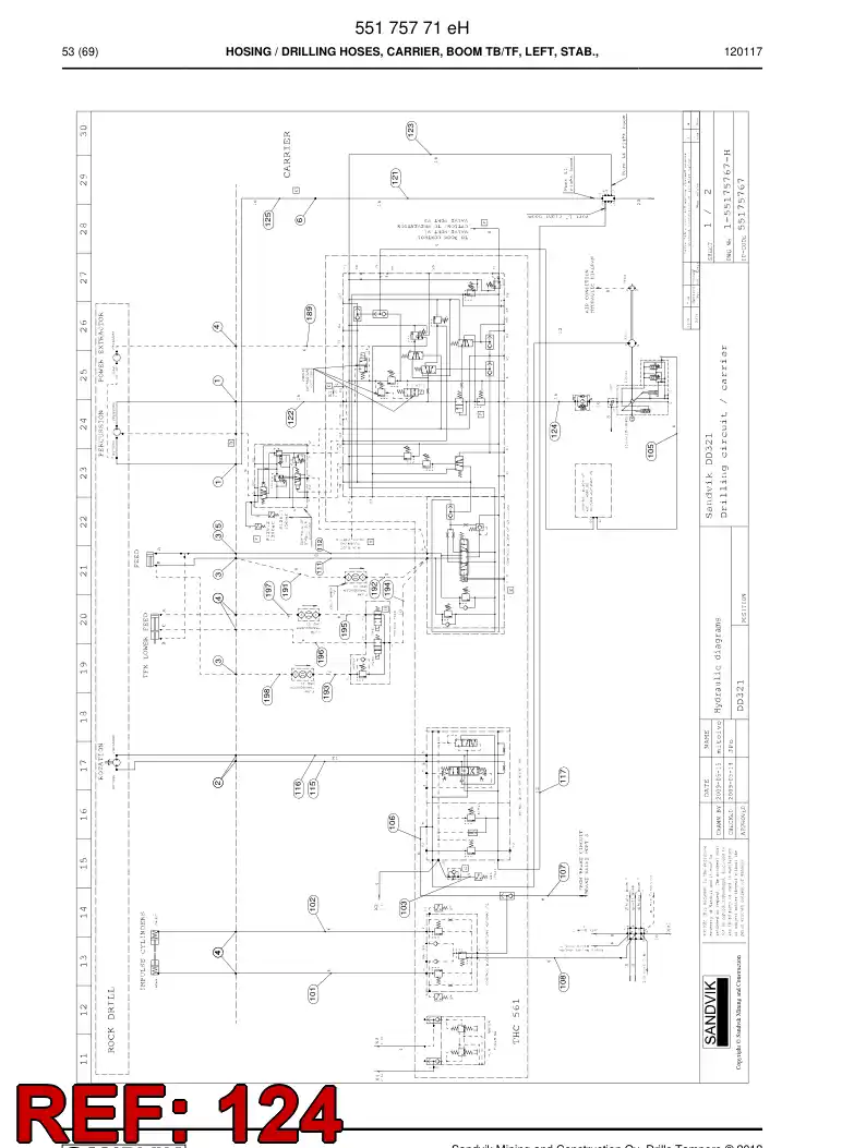 59205027 592 050 27 Hose Assembly, Hydraulic - Sandvik Technical Drawing