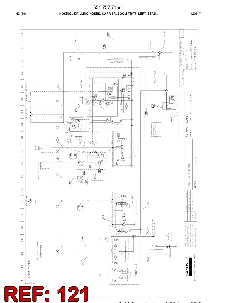 59205029a 592 050 29a Hose Assembly, Hydraulic - Sandvik Technical Drawing