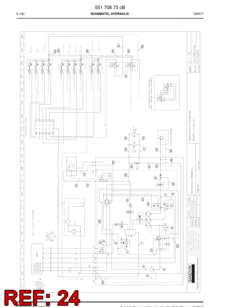 59205041 592 050 41 Hose Assembly, Hydraulic - Sandvik Technical Drawing